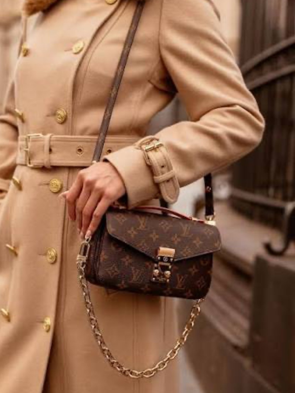Louis Vuitton Brown Monogram Crossbody with Gold Chain
